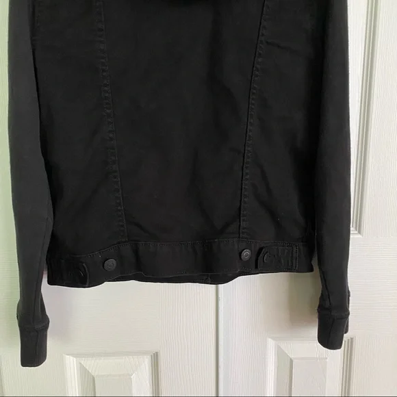 Levi’s Black Denim Hooded Trucker Jacket Size M - Picture 8 of 11